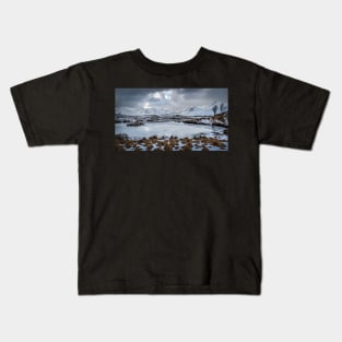 Rannoch Moor Frozen Lake and Snowy Mountains Kids T-Shirt